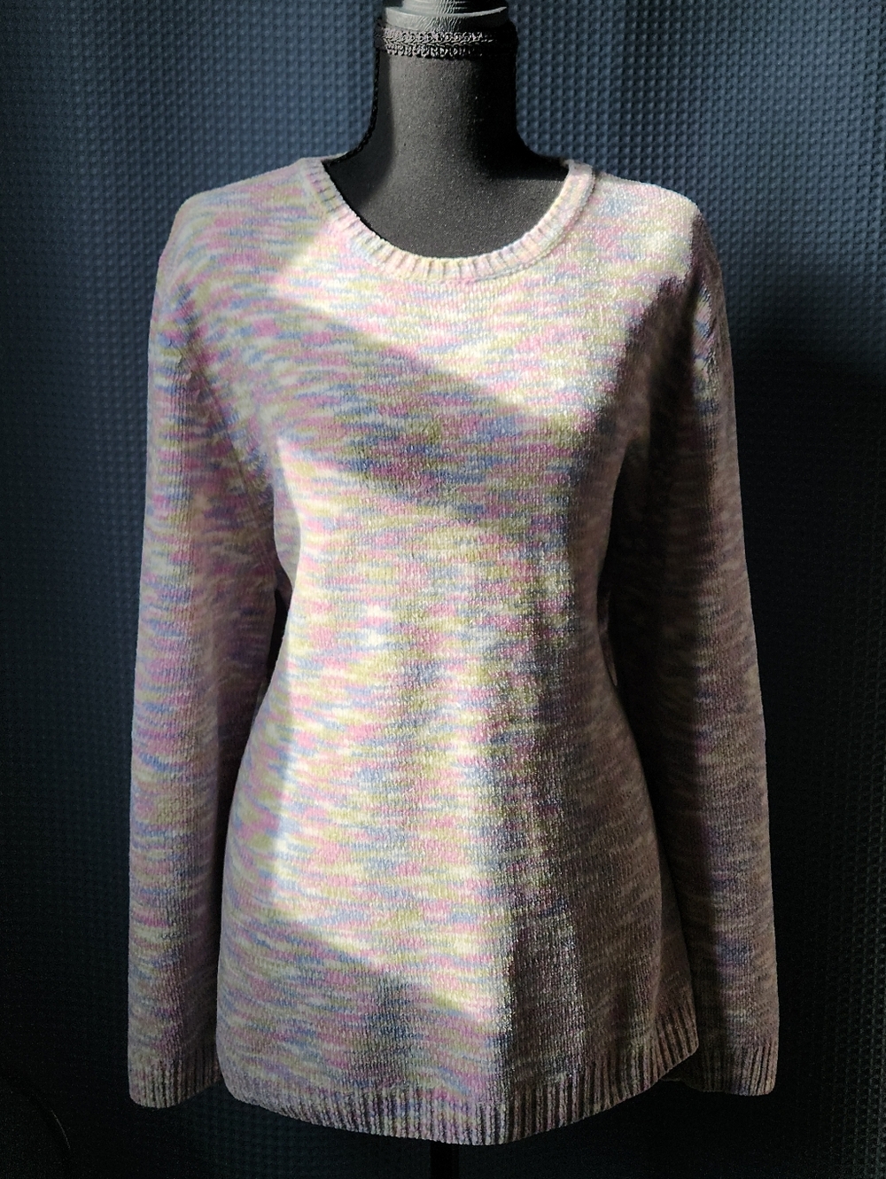 Alfred Dunner Multicolor Pastel Chenille Knit Sweater